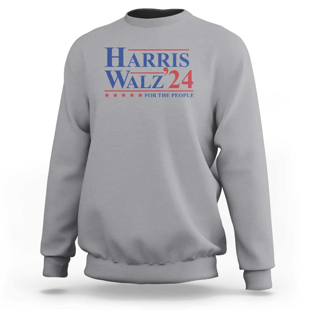 Harris Walz'24 Sweatshirt Presidential Election 2024 US Flag - Wonder Print Shop