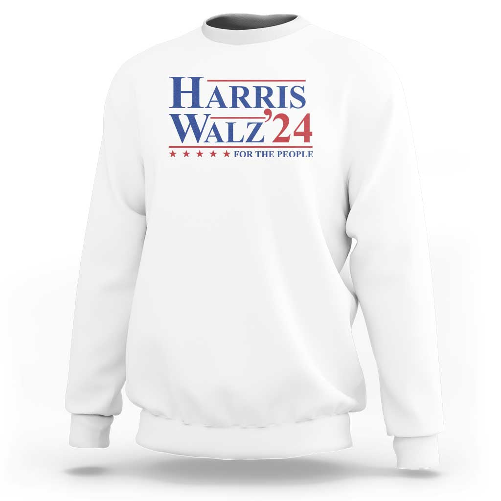 Harris Walz'24 Sweatshirt Presidential Election 2024 US Flag - Wonder Print Shop