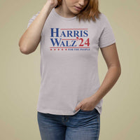 Harris Walz'24 T Shirt For Women Presidential Election 2024 US Flag - Wonder Print Shop