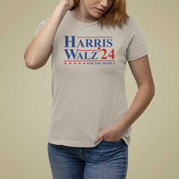 Harris Walz'24 T Shirt For Women Presidential Election 2024 US Flag - Wonder Print Shop