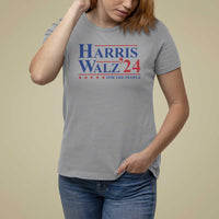 Harris Walz'24 T Shirt For Women Presidential Election 2024 US Flag - Wonder Print Shop
