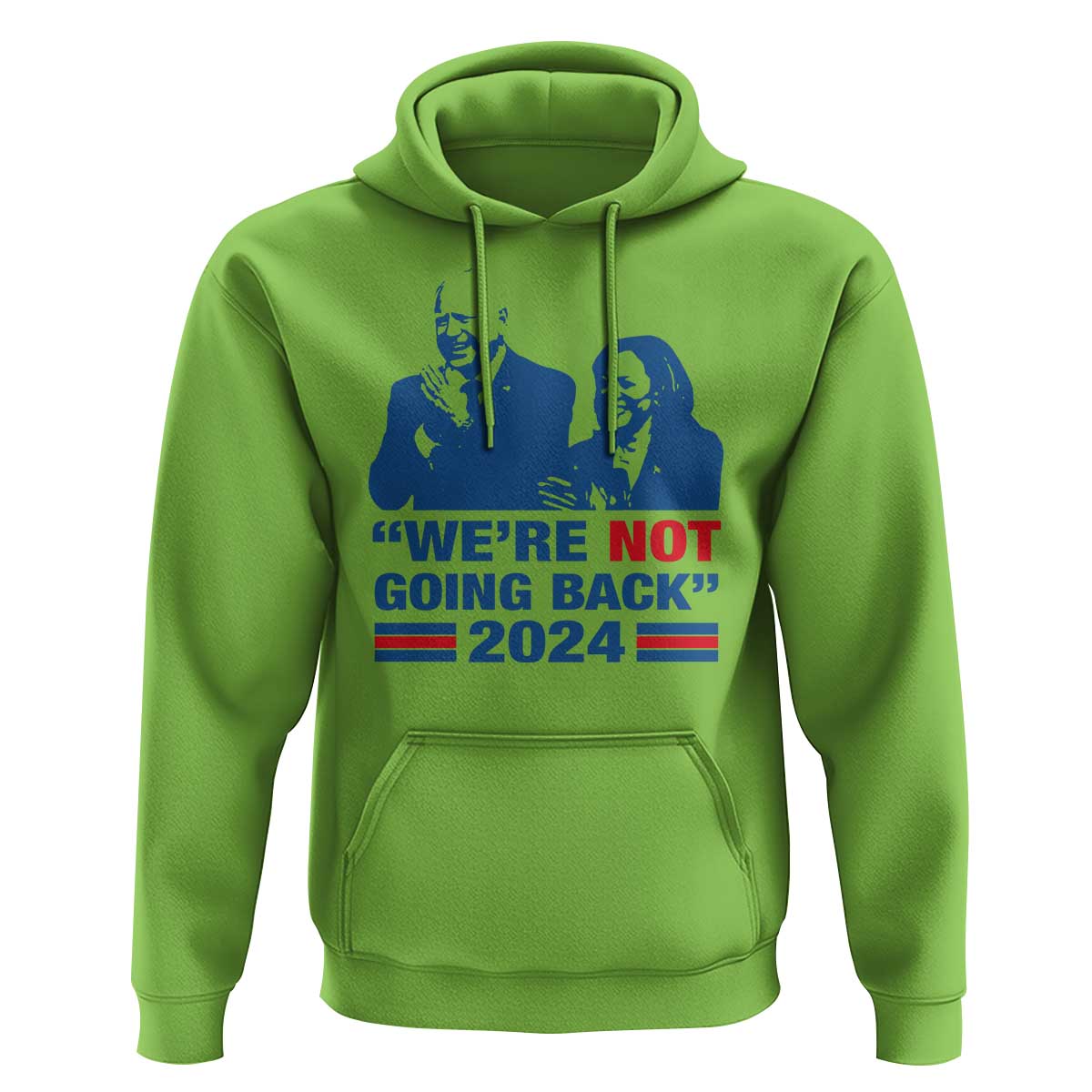 Harris Walz Hoodie We're Not Going Back 2024 American Flag - Wonder Print Shop
