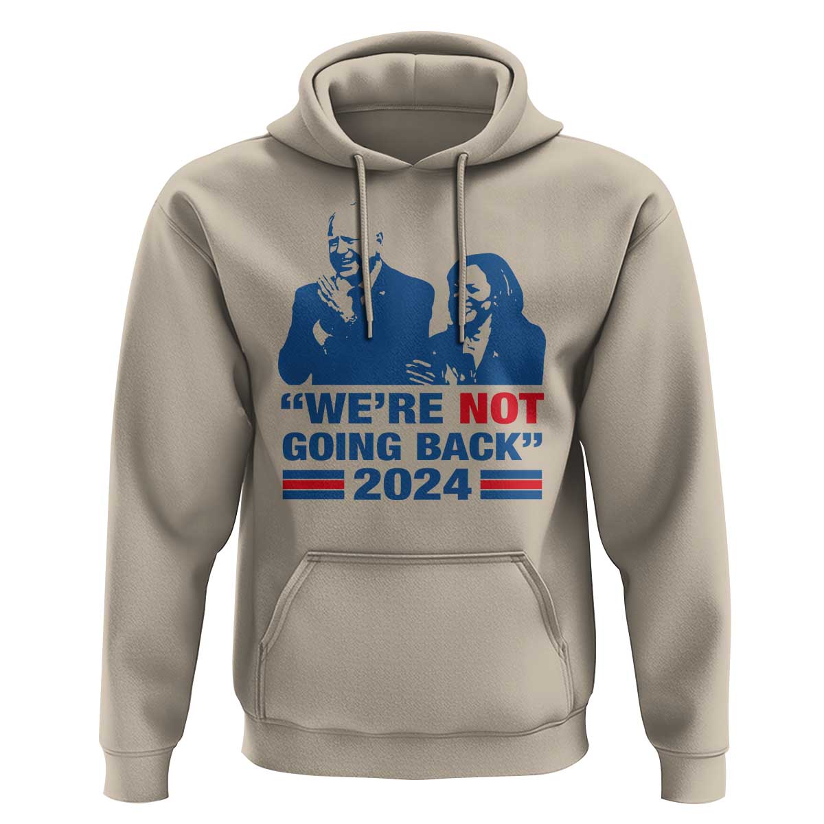 Harris Walz Hoodie We're Not Going Back 2024 American Flag - Wonder Print Shop