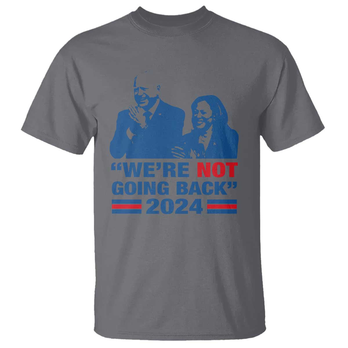 Harris Walz T Shirt We're Not Going Back 2024 American Flag - Wonder Print Shop
