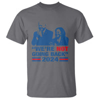 Harris Walz T Shirt We're Not Going Back 2024 American Flag - Wonder Print Shop