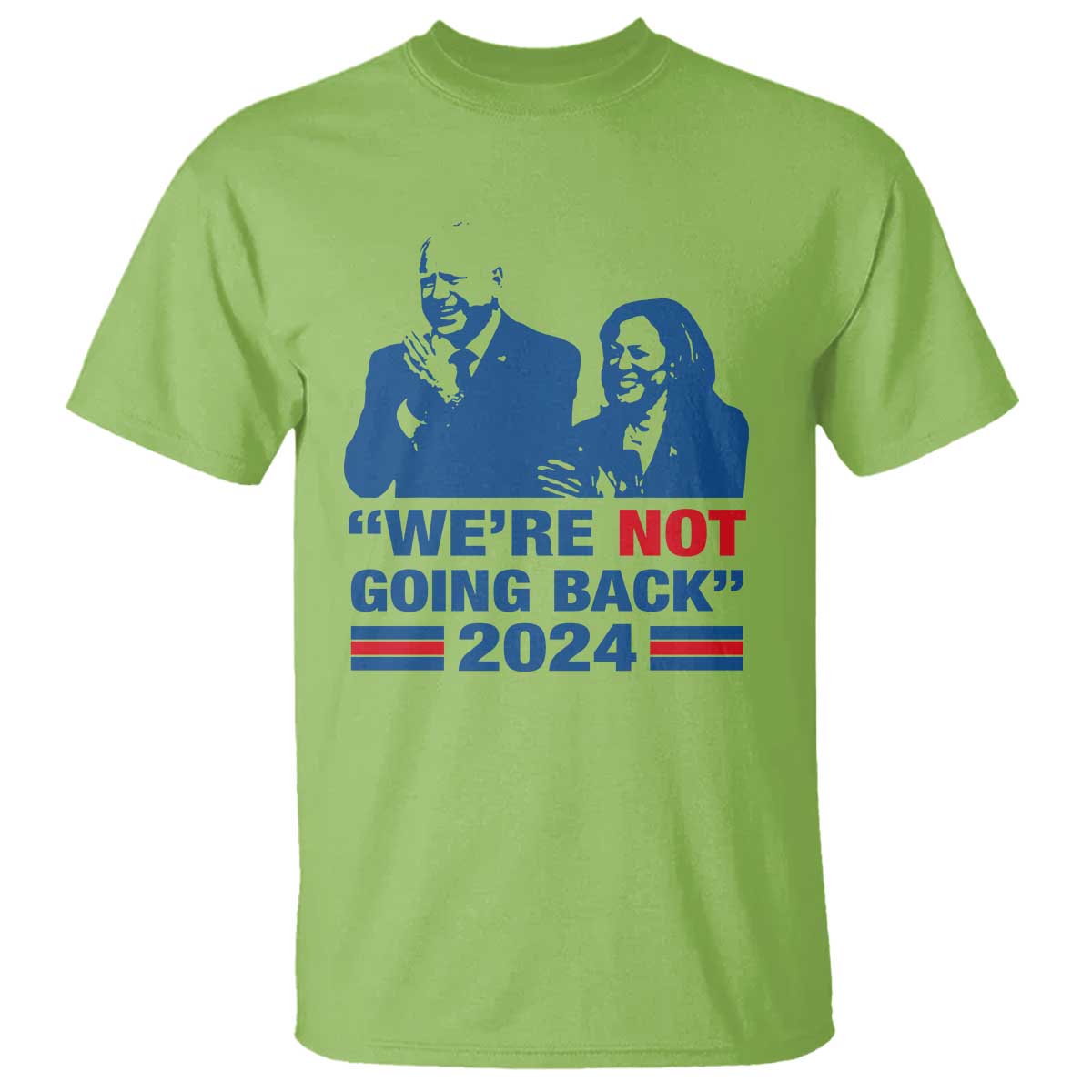 Harris Walz T Shirt We're Not Going Back 2024 American Flag - Wonder Print Shop