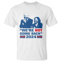 Harris Walz T Shirt We're Not Going Back 2024 American Flag - Wonder Print Shop
