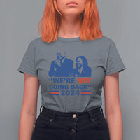 Harris Walz T Shirt For Women We're Not Going Back 2024 American Flag - Wonder Print Shop
