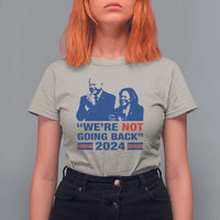 Harris Walz T Shirt For Women We're Not Going Back 2024 American Flag - Wonder Print Shop