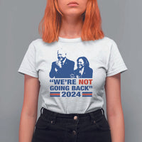 Harris Walz T Shirt For Women We're Not Going Back 2024 American Flag - Wonder Print Shop