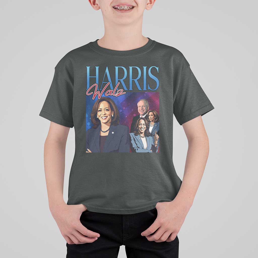Harris Walz Supporter T Shirt For Kid Presidential Election Pearls US Flag - Wonder Print Shop