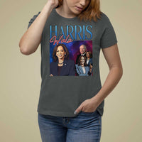 Harris Walz Supporter T Shirt For Women Presidential Election Pearls US Flag - Wonder Print Shop