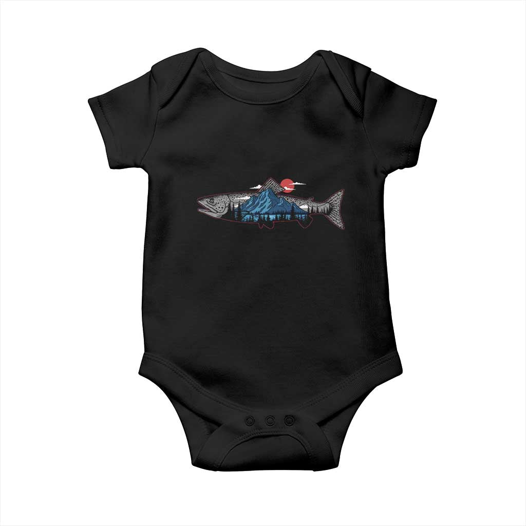 Trout Fly Fish Nature Montane Forest Fishing Camping Baby Onesie - Wonder Print Shop