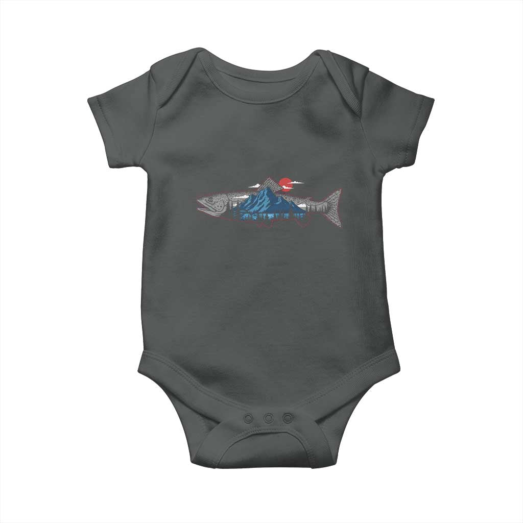 Trout Fly Fish Nature Montane Forest Fishing Camping Baby Onesie - Wonder Print Shop