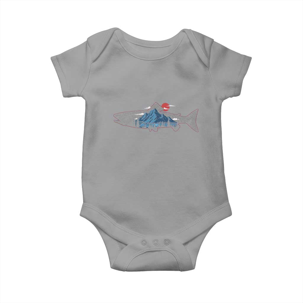 Trout Fly Fish Nature Montane Forest Fishing Camping Baby Onesie - Wonder Print Shop