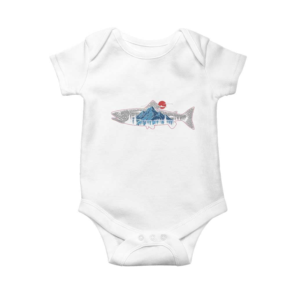 Trout Fly Fish Nature Montane Forest Fishing Camping Baby Onesie - Wonder Print Shop