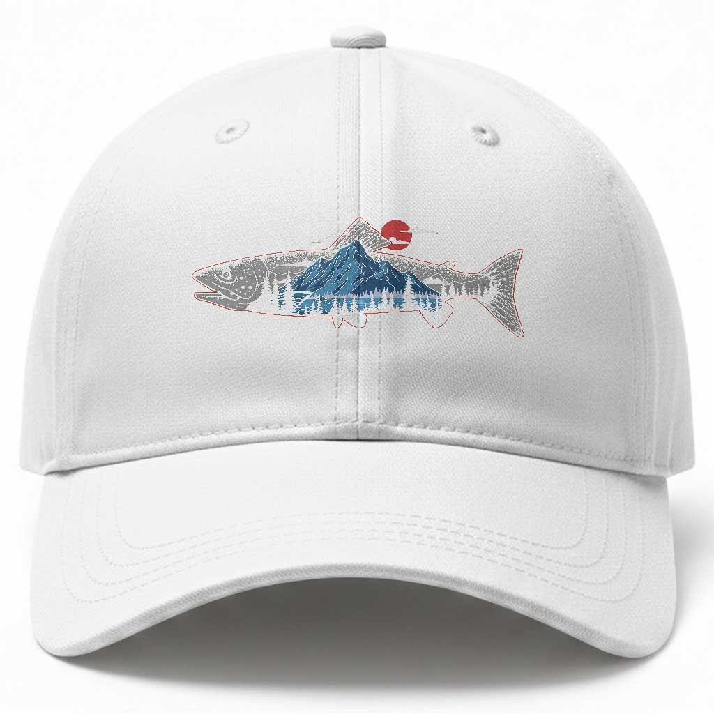 Trout Fly Fish Nature Montane Forest Fishing Camping Baseball Cap