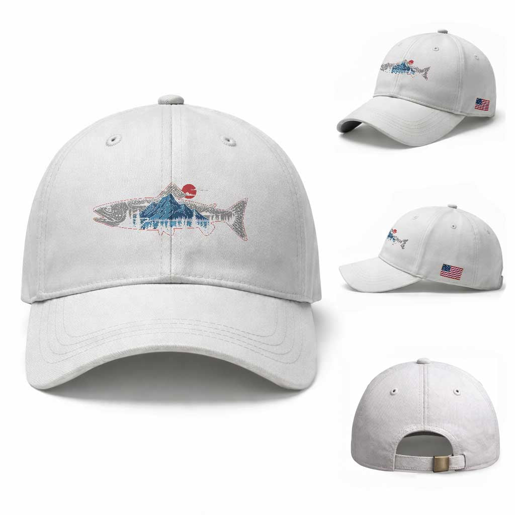 Trout Fly Fish Nature Montane Forest Fishing Camping Baseball Cap