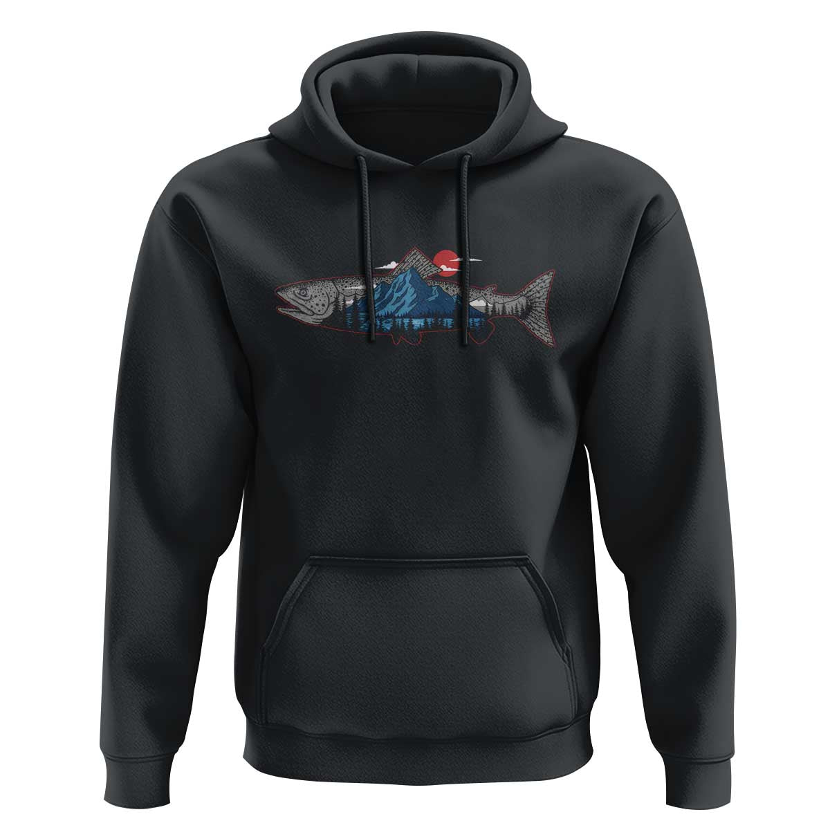 Trout Fly Fish Nature Montane Forest Fishing Camping Hoodie - Wonder Print Shop