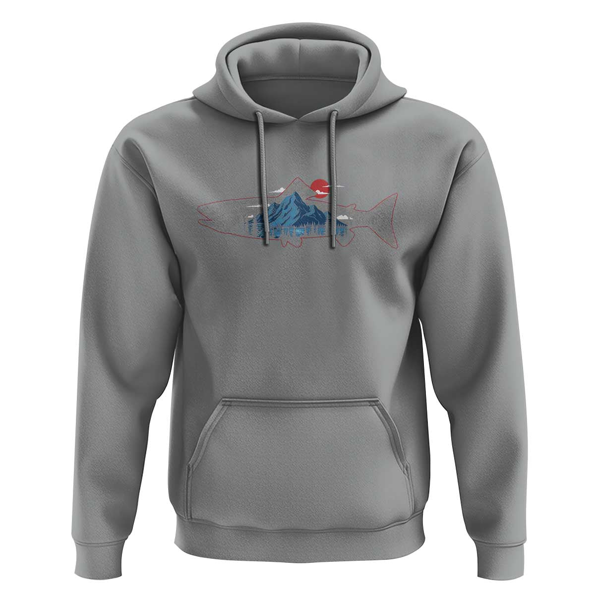 Trout Fly Fish Nature Montane Forest Fishing Camping Hoodie - Wonder Print Shop