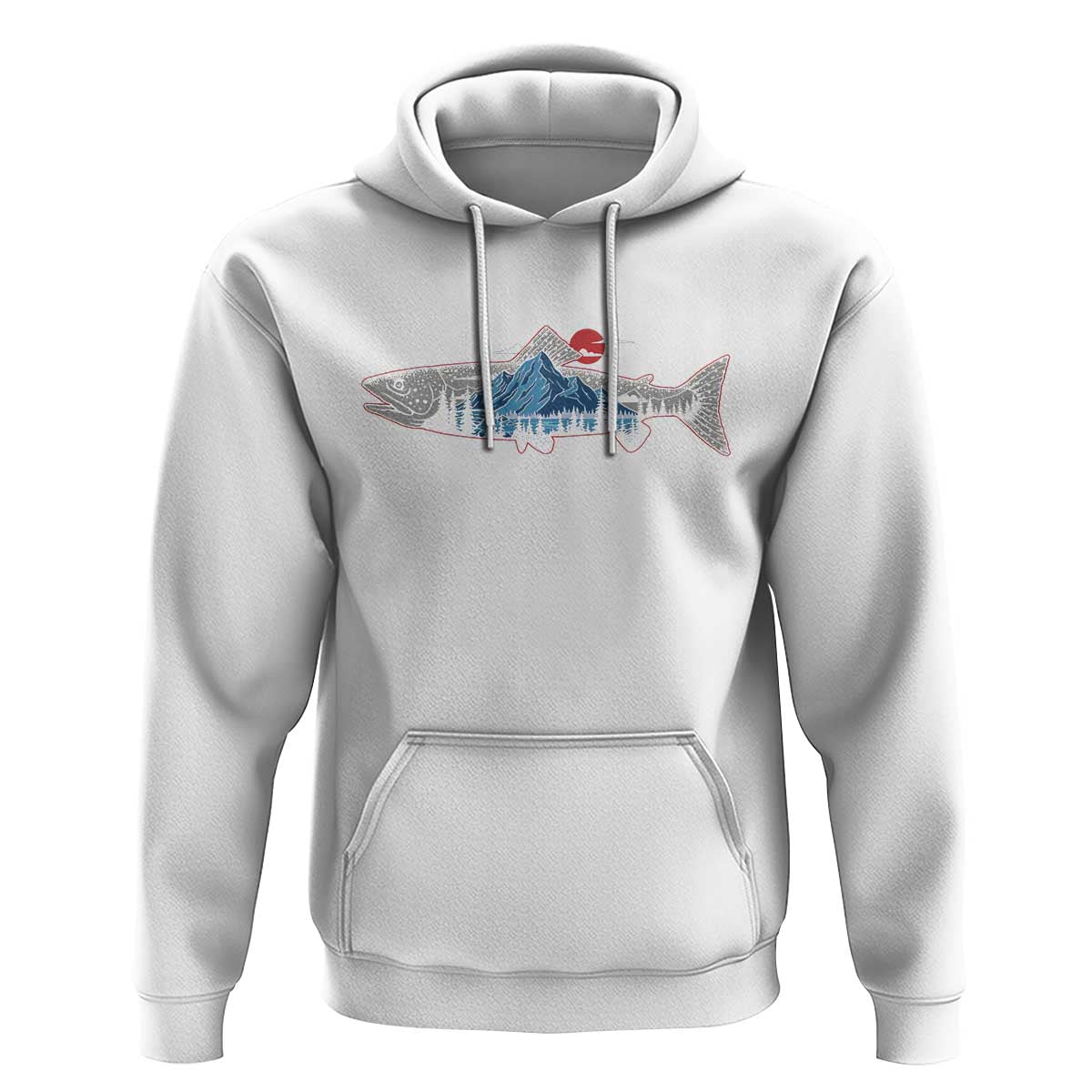 Trout Fly Fish Nature Montane Forest Fishing Camping Hoodie - Wonder Print Shop