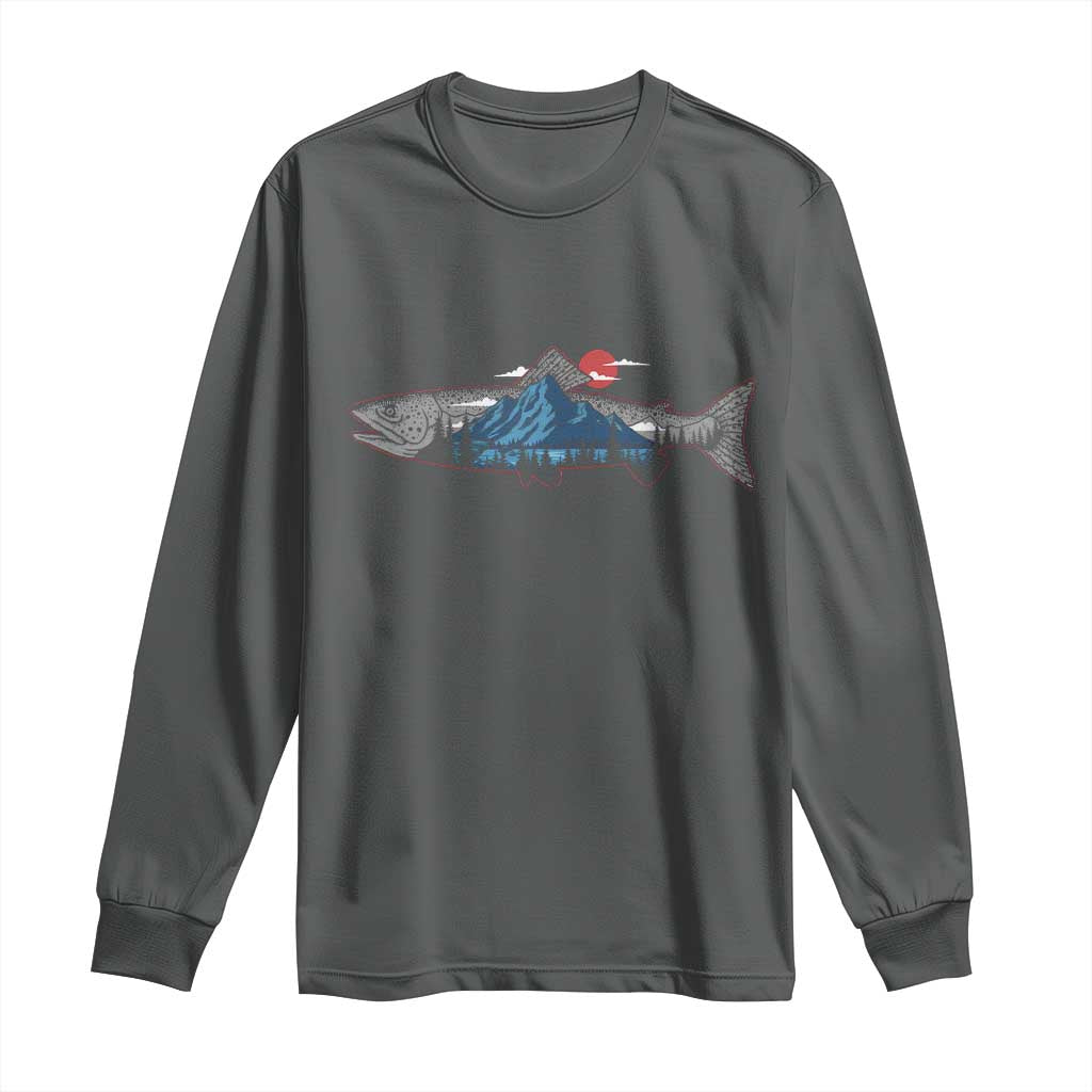 Trout Fly Fish Nature Montane Forest Fishing Camping Long Sleeve Shirt - Wonder Print Shop