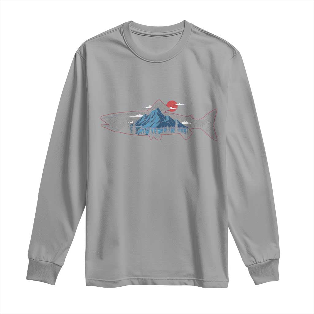Trout Fly Fish Nature Montane Forest Fishing Camping Long Sleeve Shirt - Wonder Print Shop