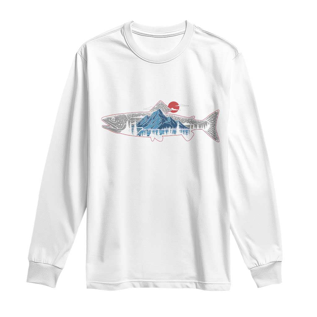 Trout Fly Fish Nature Montane Forest Fishing Camping Long Sleeve Shirt - Wonder Print Shop