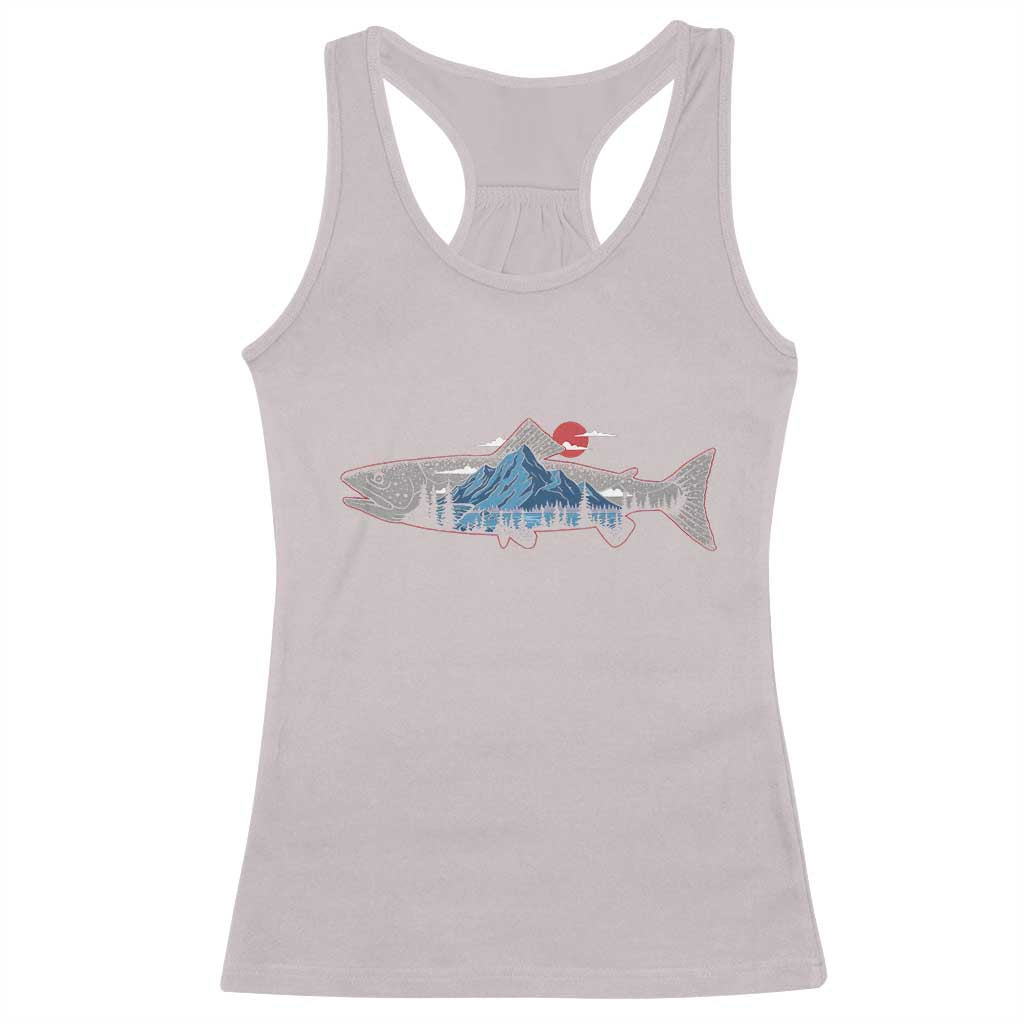 Trout Fly Fish Nature Montane Forest Fishing Camping Racerback Tank Top - Wonder Print Shop