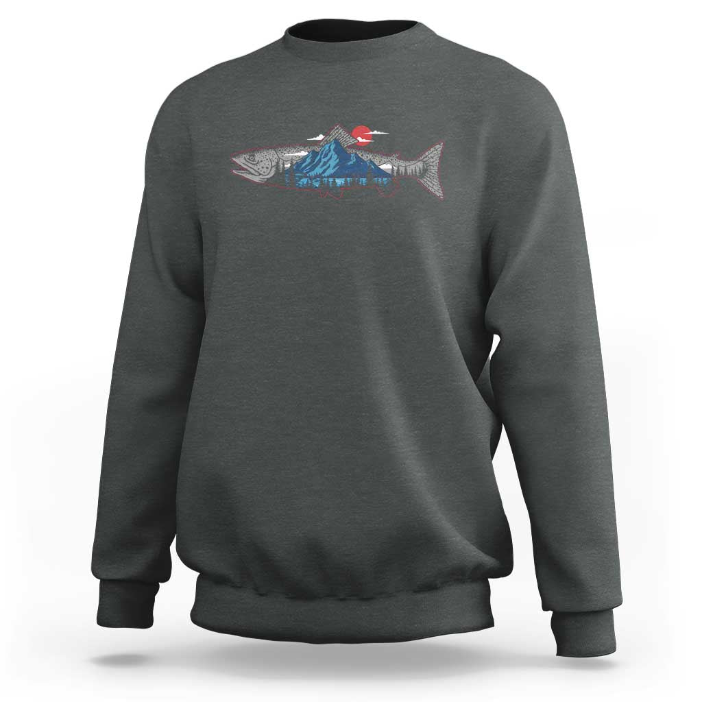 Trout Fly Fish Nature Montane Forest Fishing Camping Sweatshirt - Wonder Print Shop