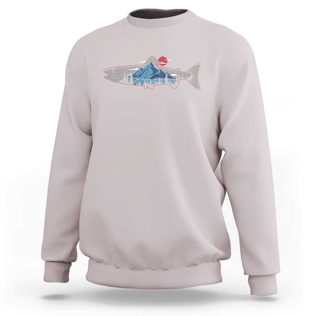 Trout Fly Fish Nature Montane Forest Fishing Camping Sweatshirt - Wonder Print Shop