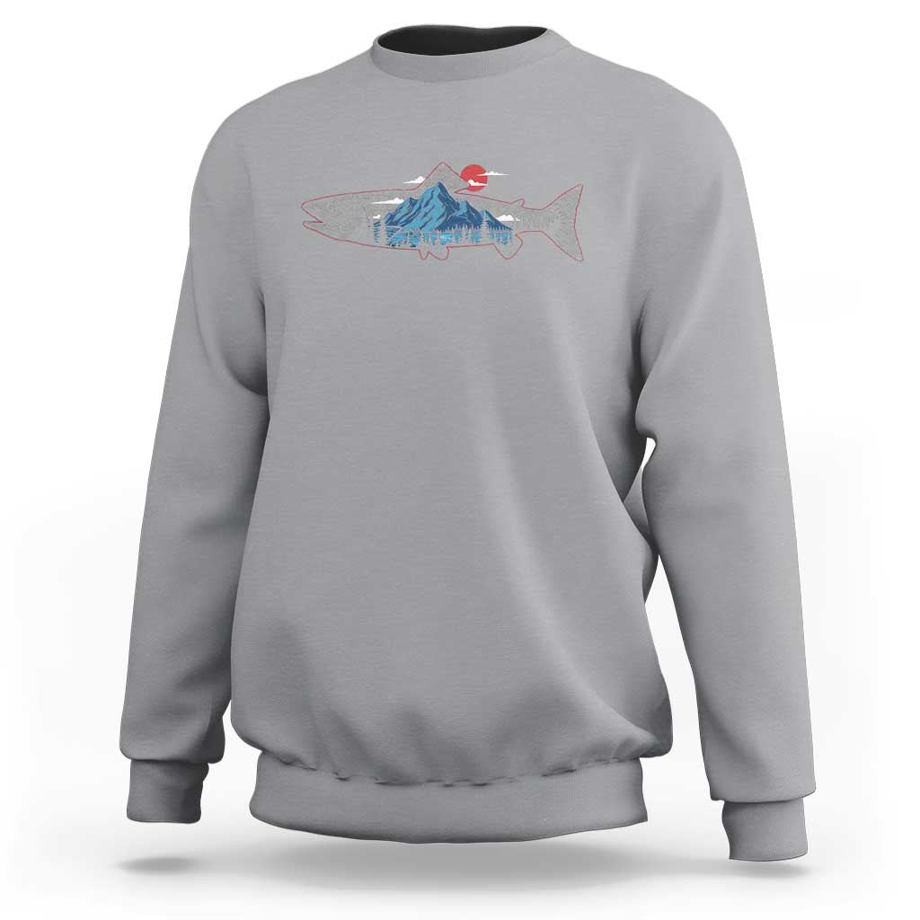 Trout Fly Fish Nature Montane Forest Fishing Camping Sweatshirt - Wonder Print Shop