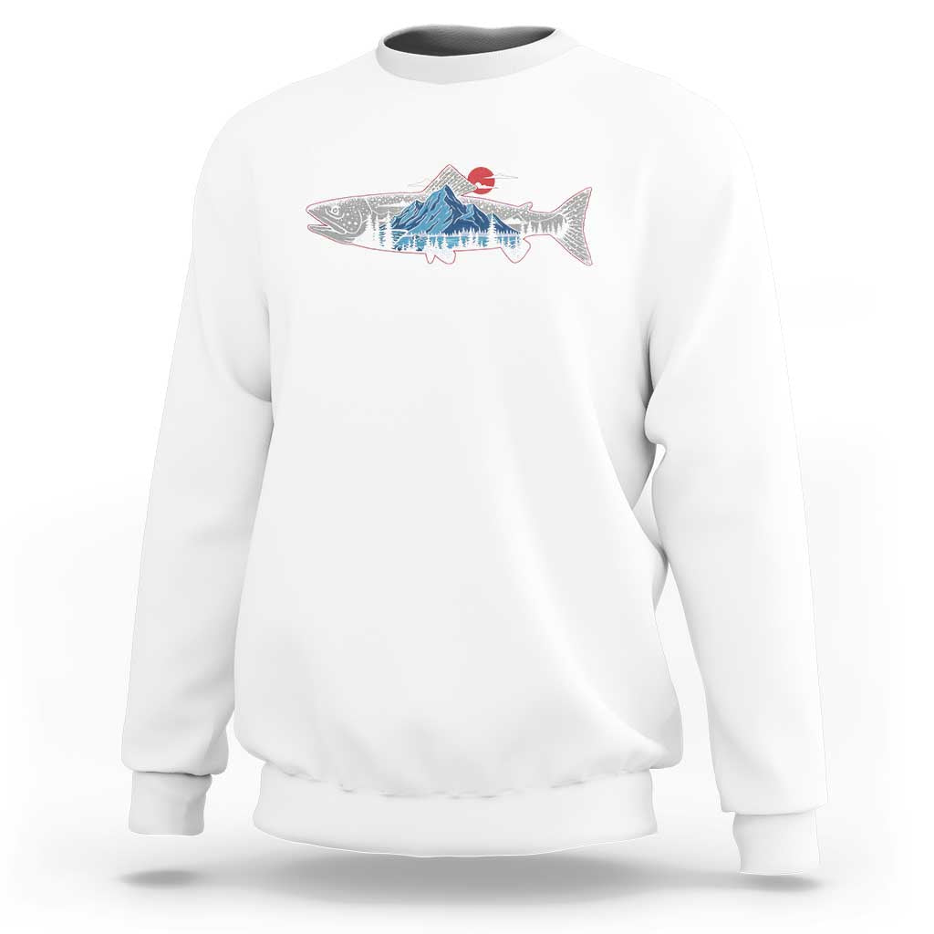 Trout Fly Fish Nature Montane Forest Fishing Camping Sweatshirt - Wonder Print Shop