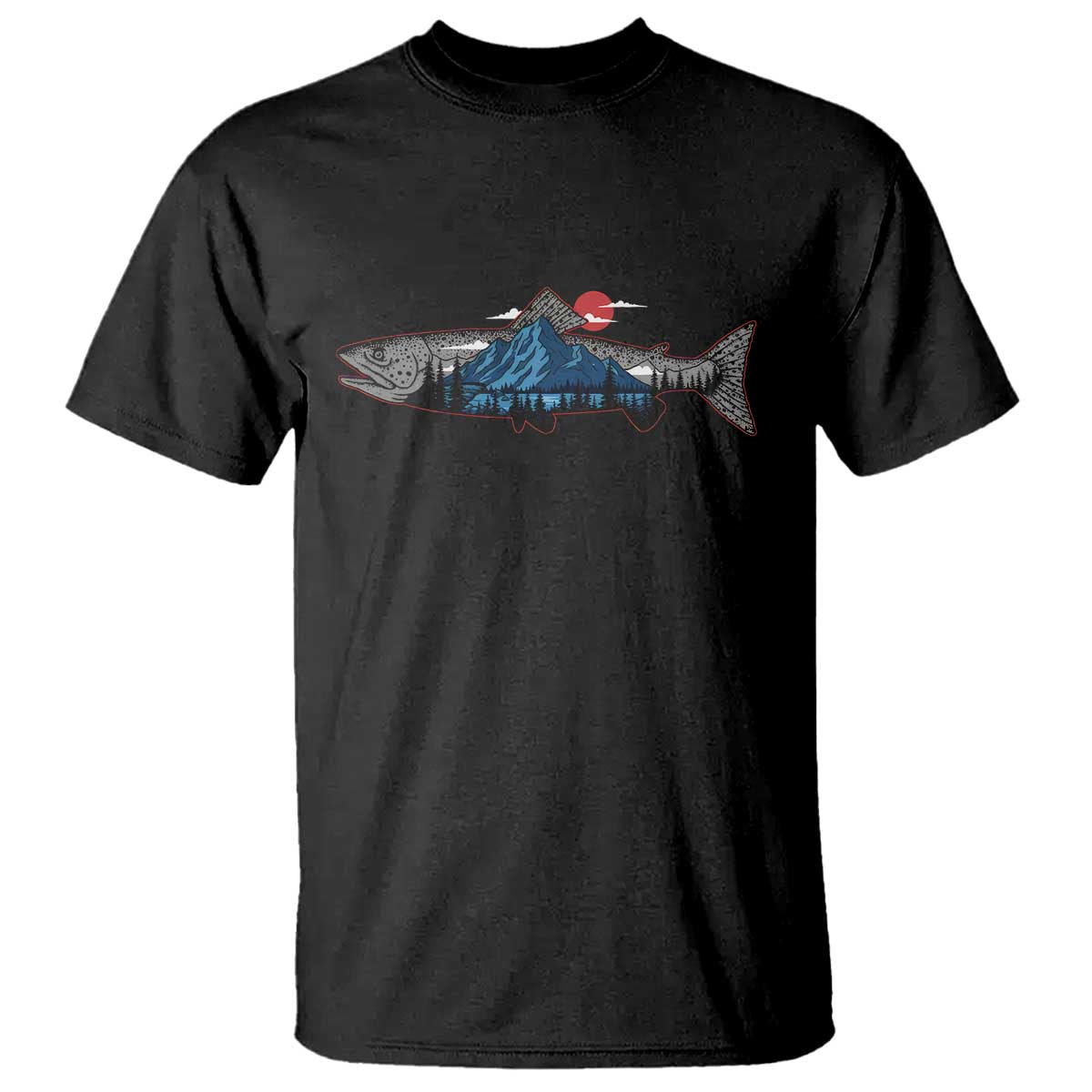 Trout Fly Fish Nature Montane Forest Fishing Camping T Shirt - Wonder Print Shop