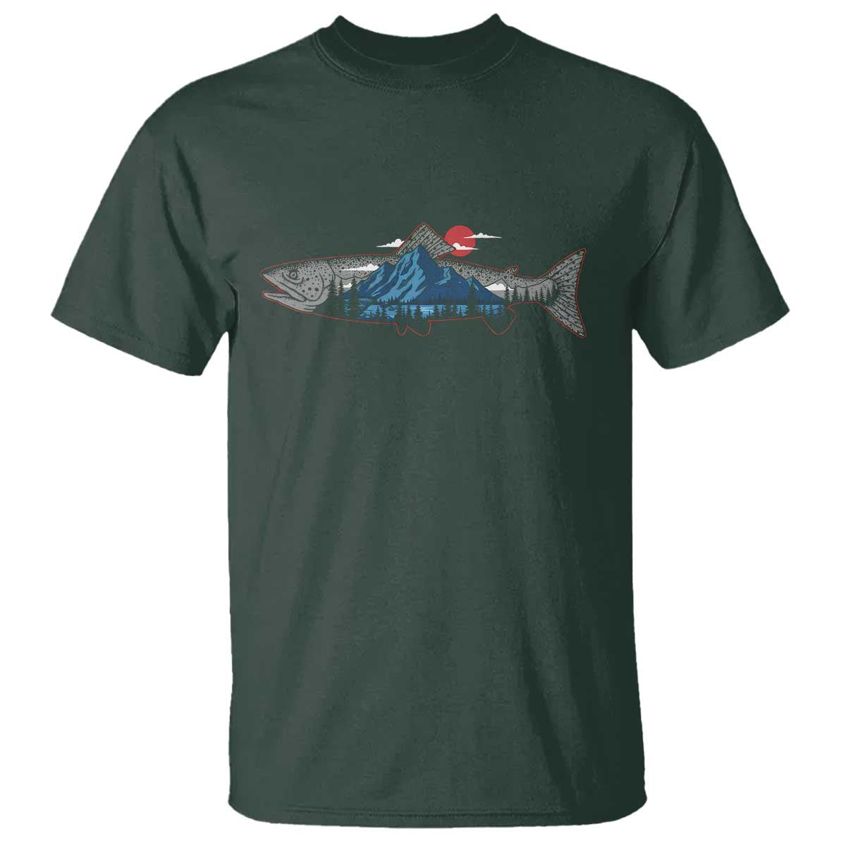Trout Fly Fish Nature Montane Forest Fishing Camping T Shirt - Wonder Print Shop