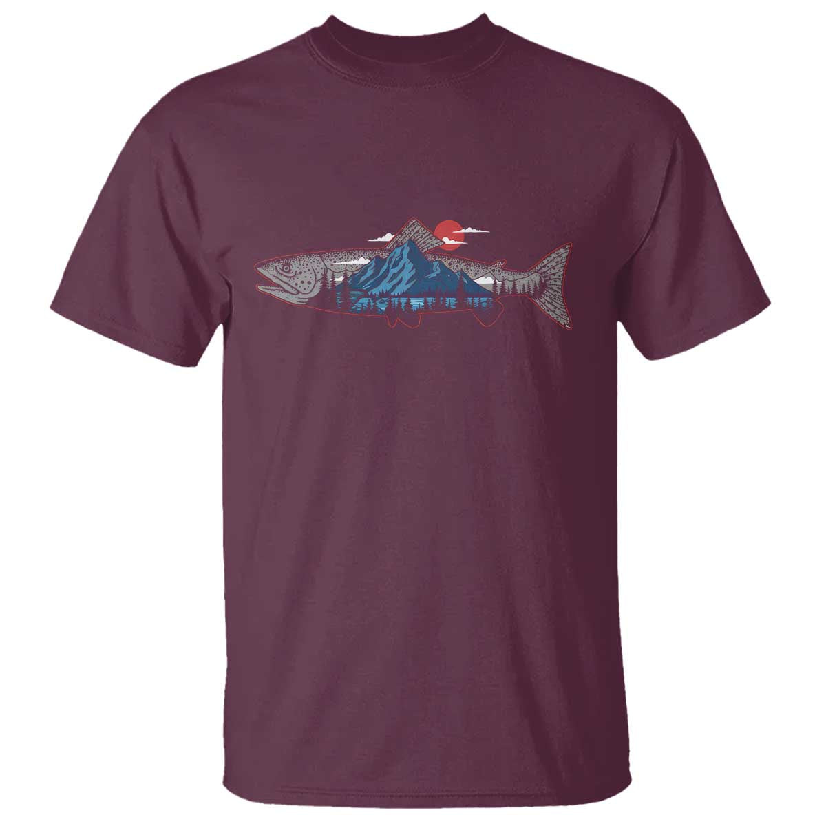 Trout Fly Fish Nature Montane Forest Fishing Camping T Shirt - Wonder Print Shop