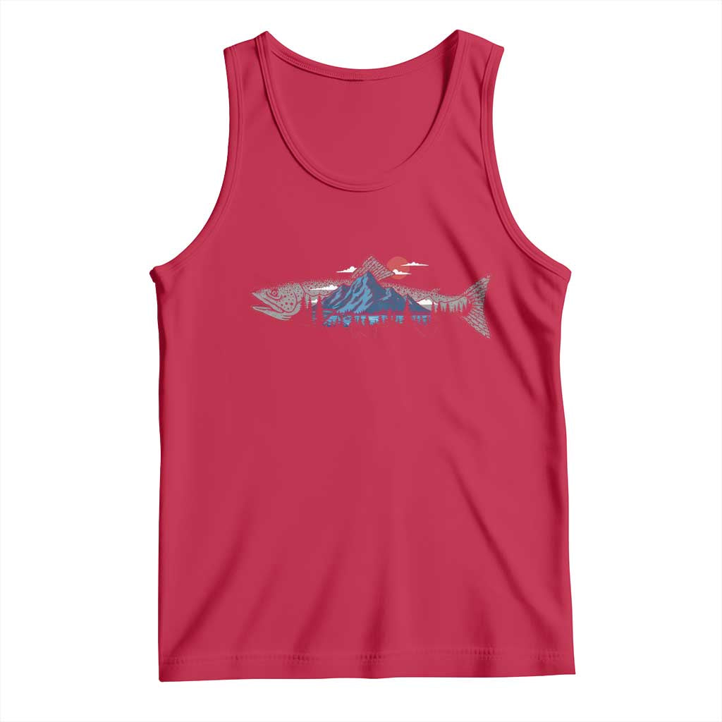 Trout Fly Fish Nature Montane Forest Fishing Camping Tank Top - Wonder Print Shop