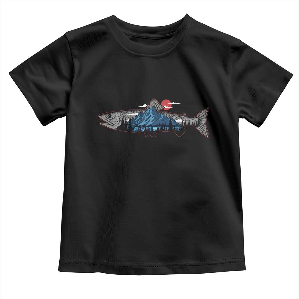 Trout Fly Fish Nature Montane Forest Fishing Camping Toddler T Shirt - Wonder Print Shop