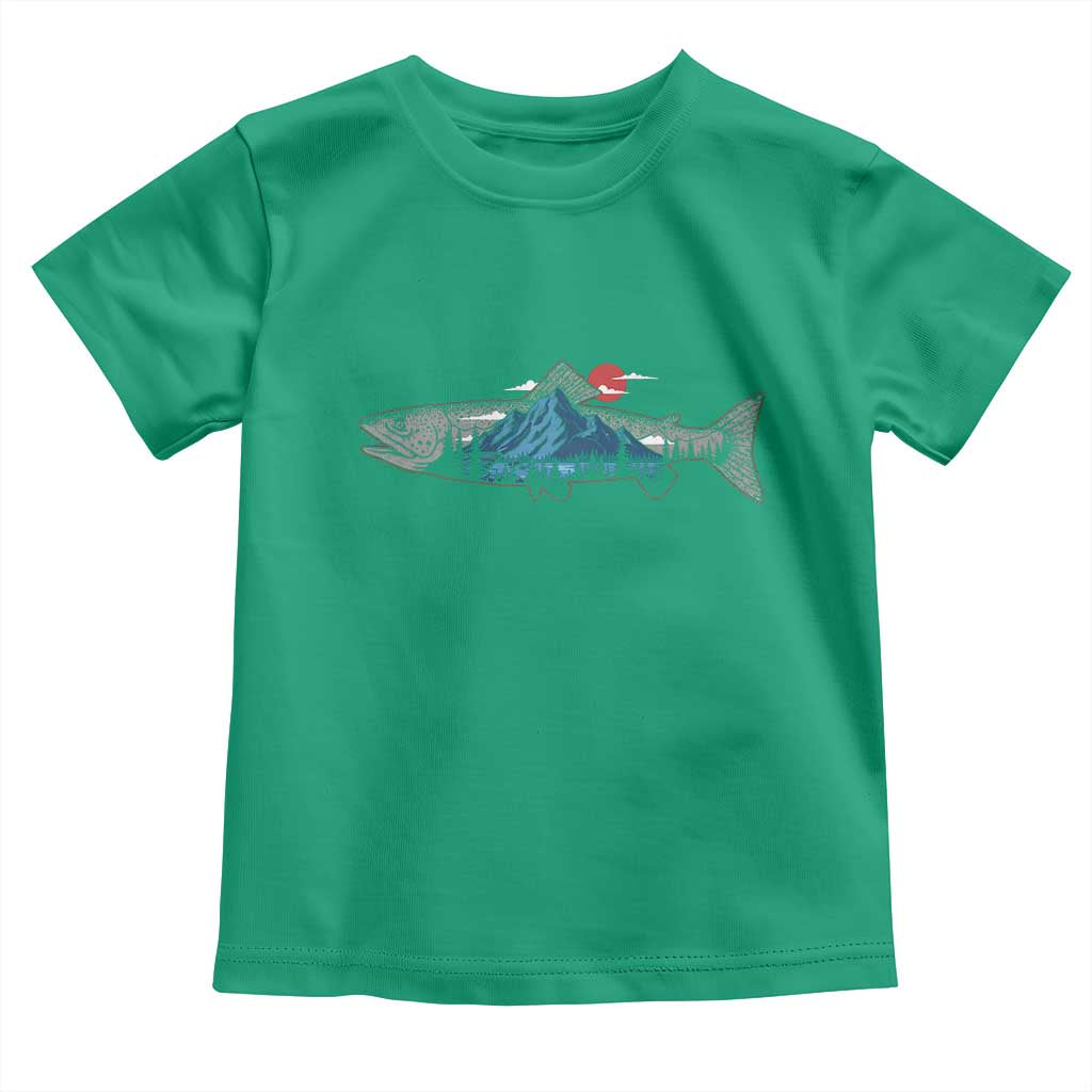 Trout Fly Fish Nature Montane Forest Fishing Camping Toddler T Shirt - Wonder Print Shop