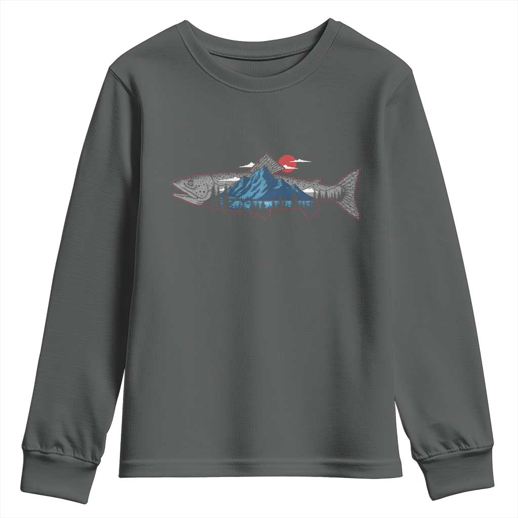 Trout Fly Fish Nature Montane Forest Fishing Camping Youth Sweatshirt - Wonder Print Shop
