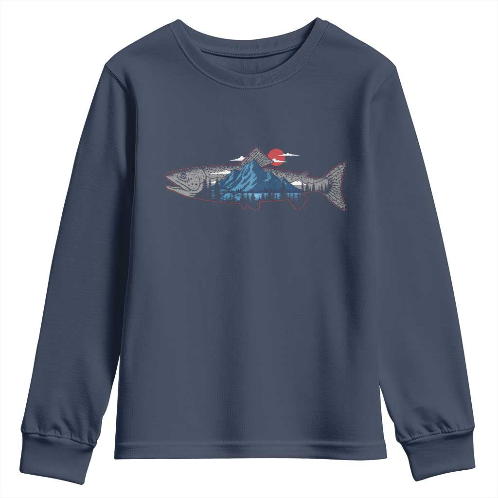 Trout Fly Fish Nature Montane Forest Fishing Camping Youth Sweatshirt - Wonder Print Shop
