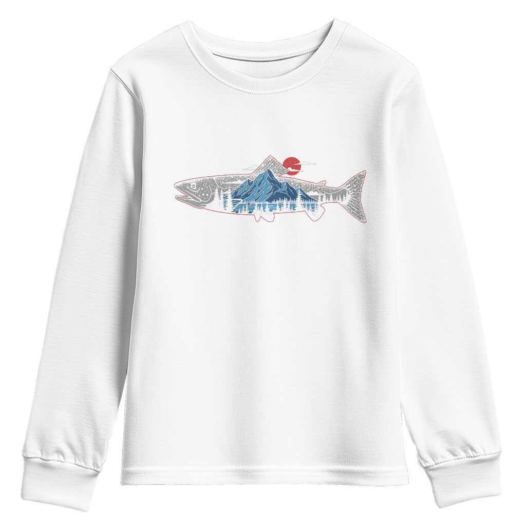 Trout Fly Fish Nature Montane Forest Fishing Camping Youth Sweatshirt - Wonder Print Shop