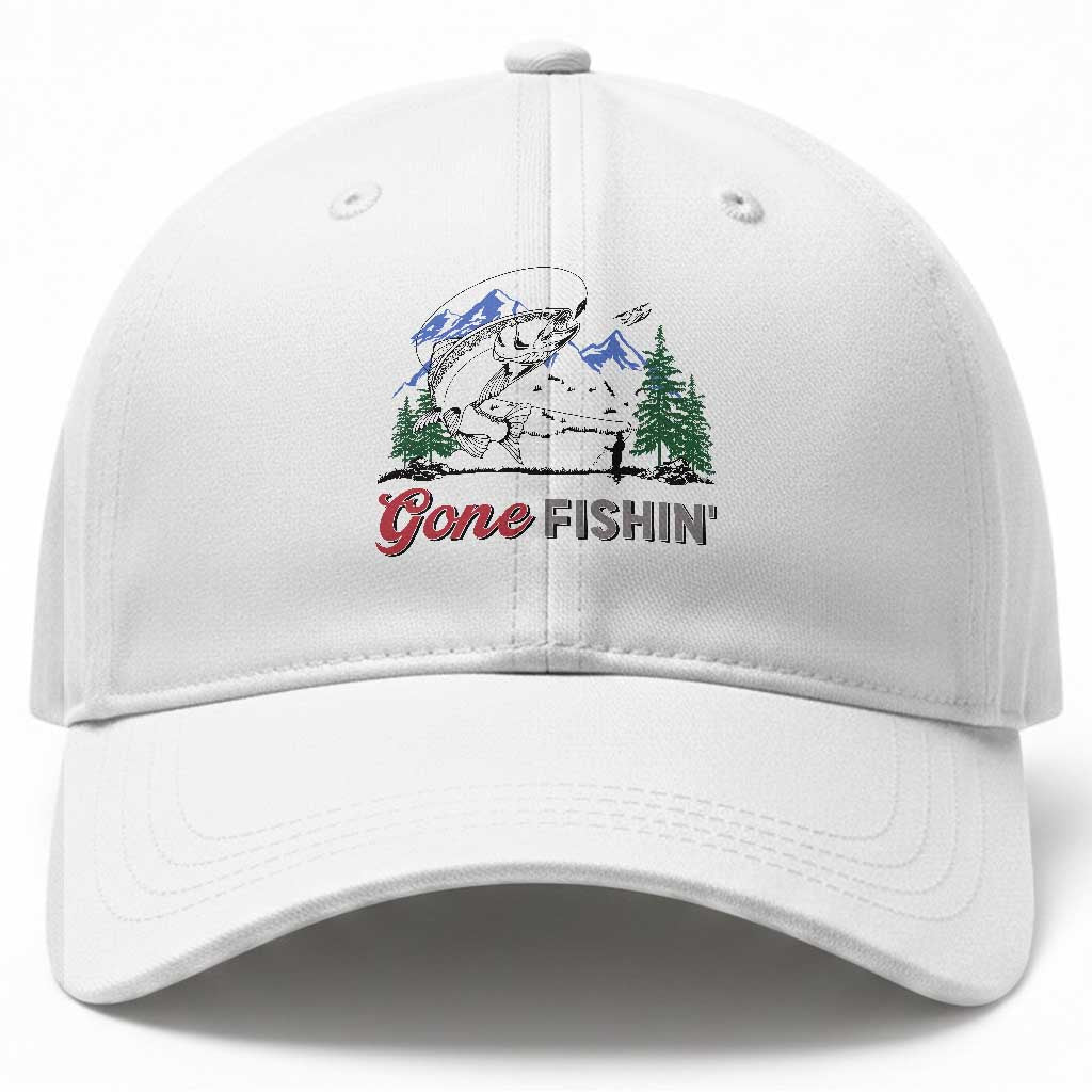 Gone Fishing Baseball Cap Trout Fishing Lover Montane Forest
