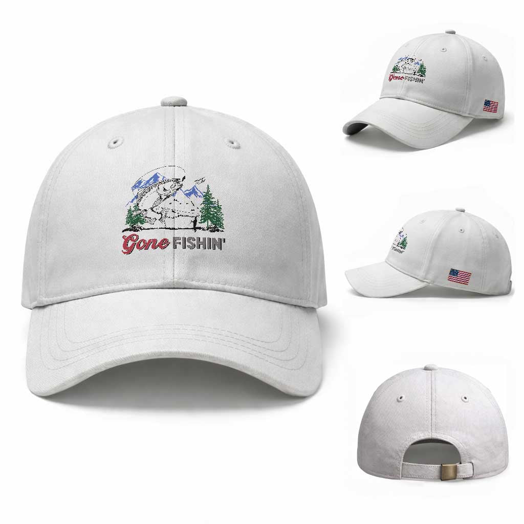 Gone Fishing Baseball Cap Trout Fishing Lover Montane Forest