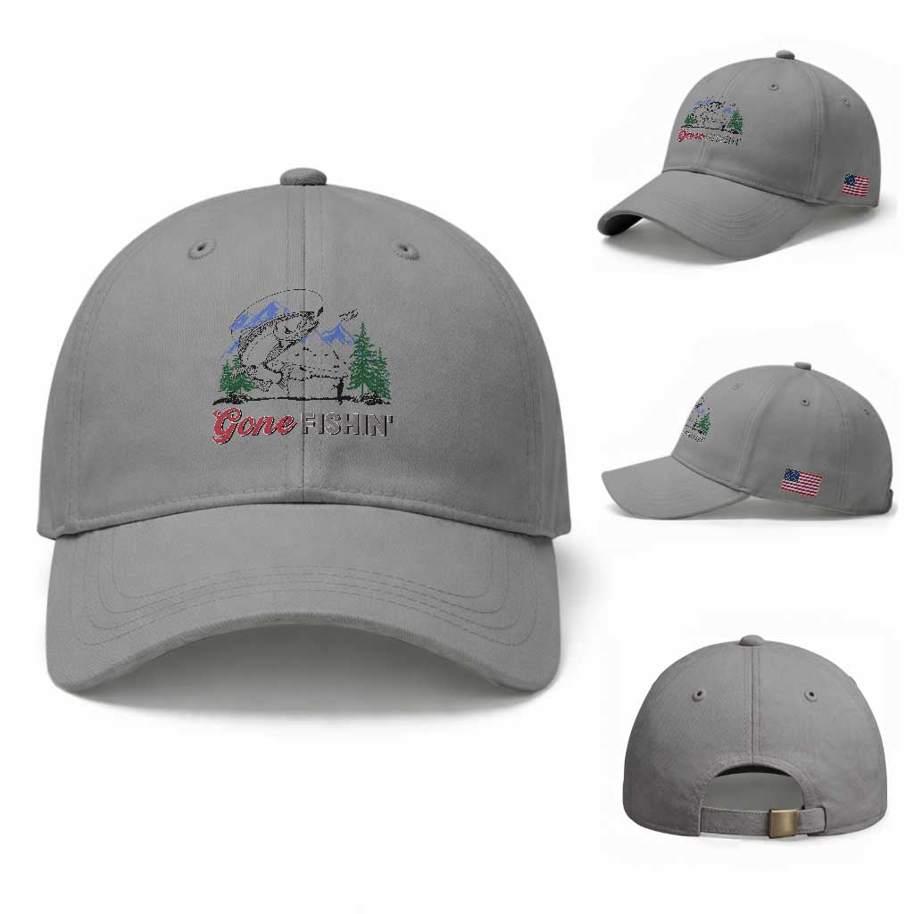 Gone Fishing Baseball Cap Trout Fishing Lover Montane Forest