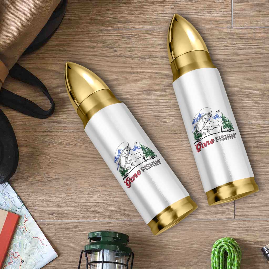 Gone Fishing Bullet Tumbler Trout Fishing Lover Montane Forest - Wonder Print Shop