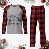 Gone Fishing Plaid Pajama Set Trout Fishing Lover Montane Forest - Wonder Print Shop