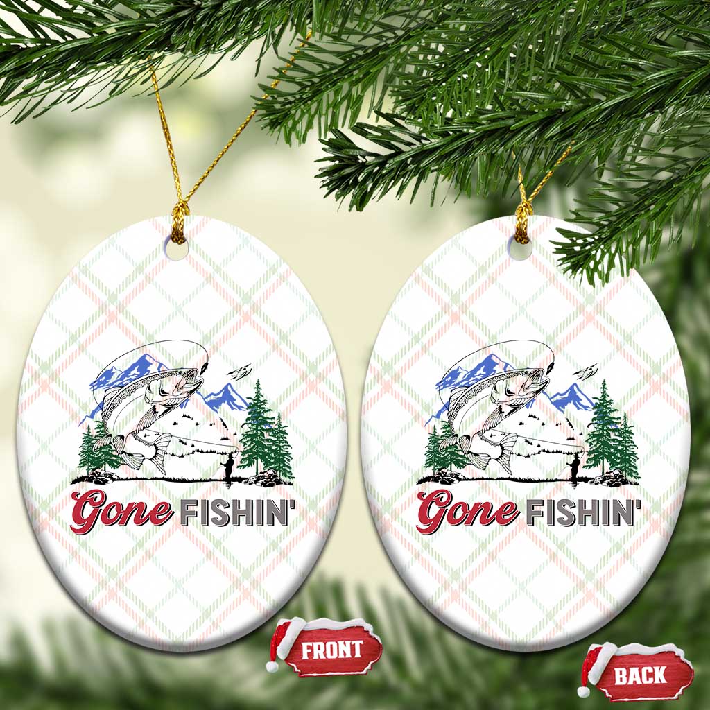 Gone Fishing Ceramic Ornament Trout Fishing Lover Montane Forest - Wonder Print Shop