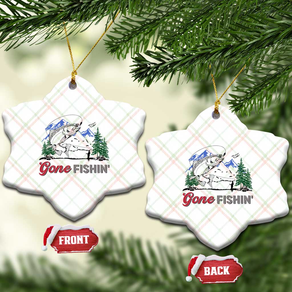 Gone Fishing Ceramic Ornament Trout Fishing Lover Montane Forest - Wonder Print Shop