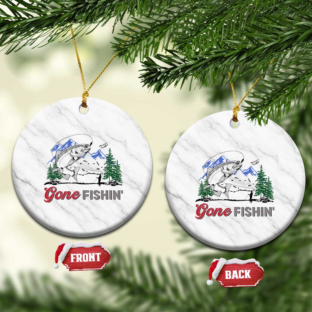 Gone Fishing Ceramic Ornament Trout Fishing Lover Montane Forest - Wonder Print Shop